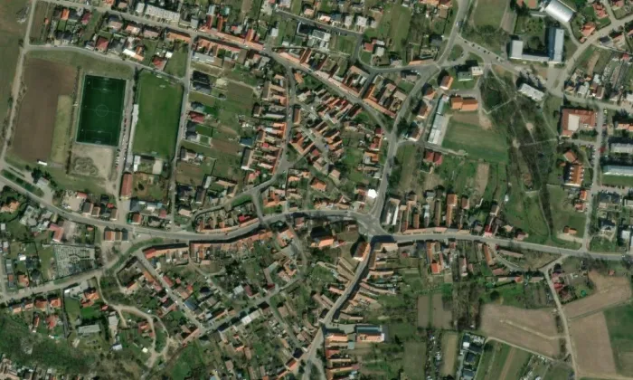 kostel Nanebevzetí Panny Marie (Tašovice) – letecký pohled