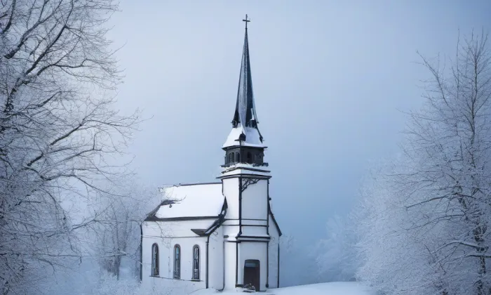 Kostel Narození Panny Marie (Běrunice) – winter
