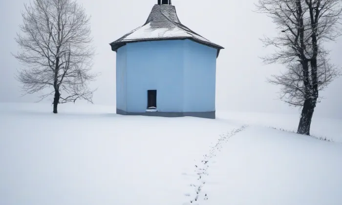 kostel Narození Panny Marie (Jabkenice) – winter