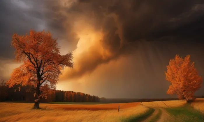 kostel Narození Panny Marie (Neslovice) – autumn