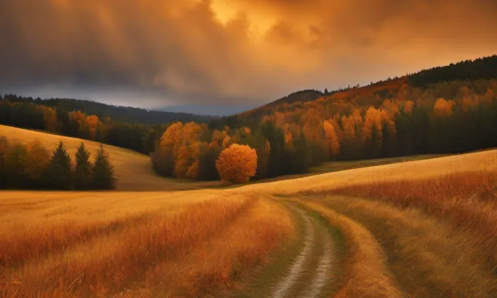 kostel Narození Panny Marie (Plánice) – autumn