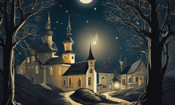 Kostel Narození Panny Marie ve Žlebích – noc