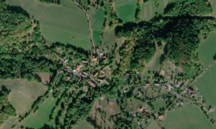 Kostel Narození svatého Jana Křtitele (Proboštov) – letecký pohled