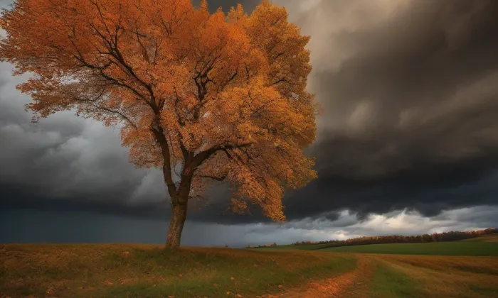 Kostel Narození svatého Jana Křtitele (Vlkov nad Lesy) – autumn