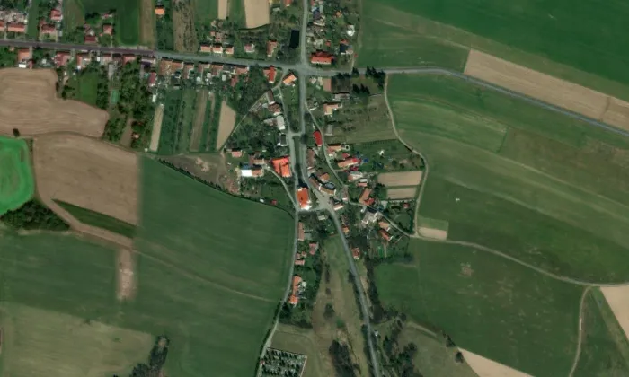 kostel Navštívení Panny Marie (Jednov) – letecký pohled