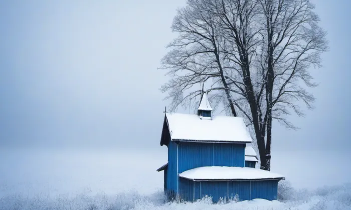 Kostel Navštívení Panny Marie (Lučany nad Nisou) – winter