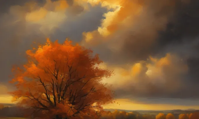 Kostel Navštívení Panny Marie (Povrly) – autumn