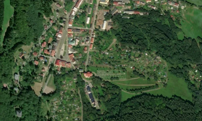 Kostel Nejsvětější Trojice (Žacléř) – letecký pohled