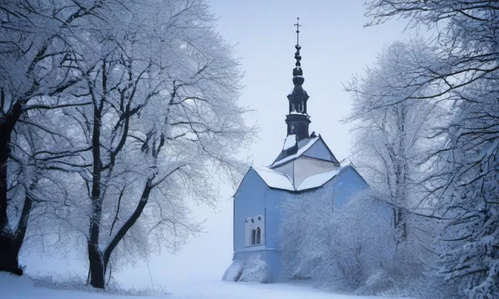 kostel Nejsvětější Trojice (Čimelice) – winter