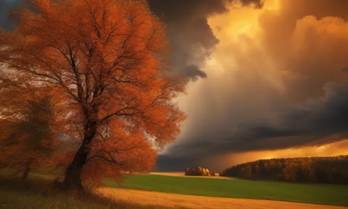 Kostel Nejsvětější Trojice (Andělská Hora) – autumn