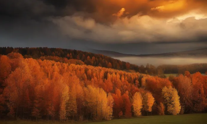 Kostel Nejsvětější Trojice (Bzí) – autumn