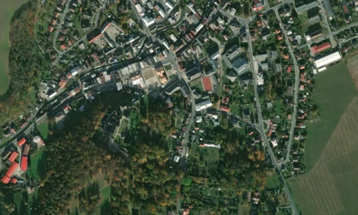 kostel Nejsvětější Trojice (Javorník) – letecký pohled