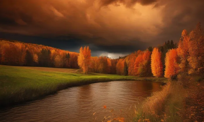 kostel Nejsvětější Trojice (Jezná) – autumn