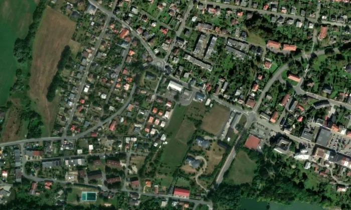 Kostel Nejsvětější Trojice (Klimkovice) – letecký pohled
