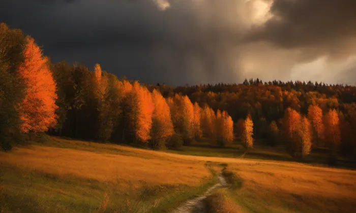 Kostel Nejsvětější Trojice (Obrubce) – autumn