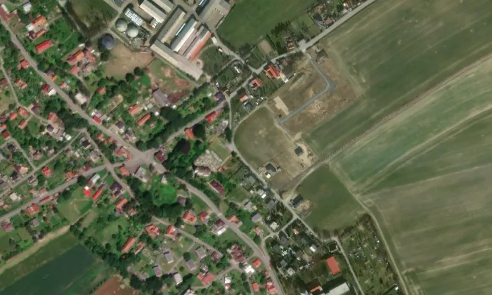 Kostel Nejsvětější Trojice (Suchdol nad Odrou) – letecký pohled