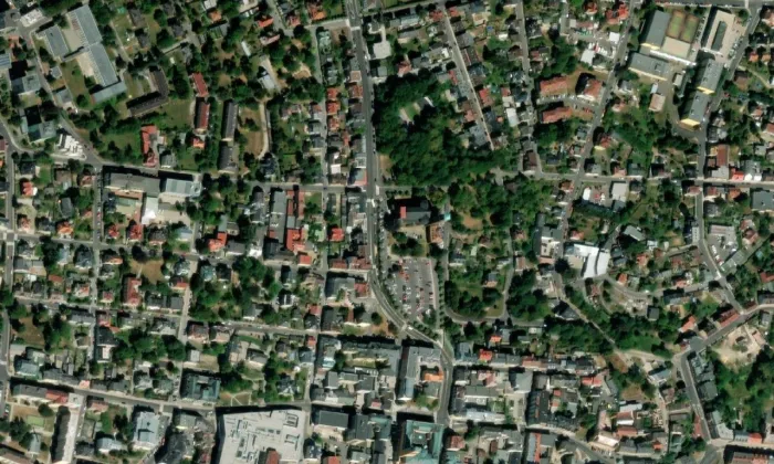 Kostel Nejsvětějšího Srdce Ježíšova (Jablonec nad Nisou) – letecký pohled