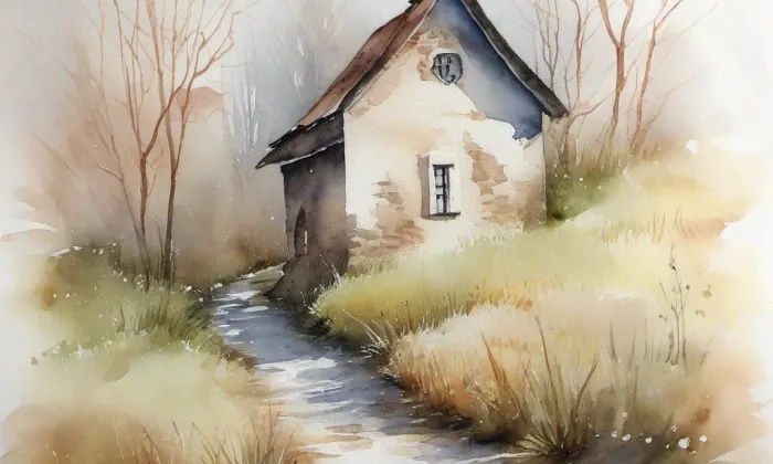 Kostel Neposkvrněného početí Panny Marie (Holčovice) – akvarel