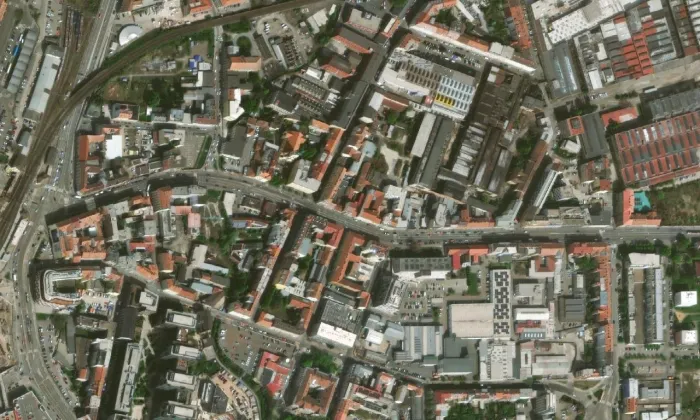 kostel Neposkvrněného početí Panny Marie (Trnitá) – letecký pohled