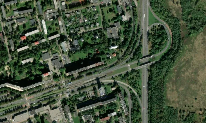 Kostel Panny Marie, královny posvátného růžence – letecký pohled