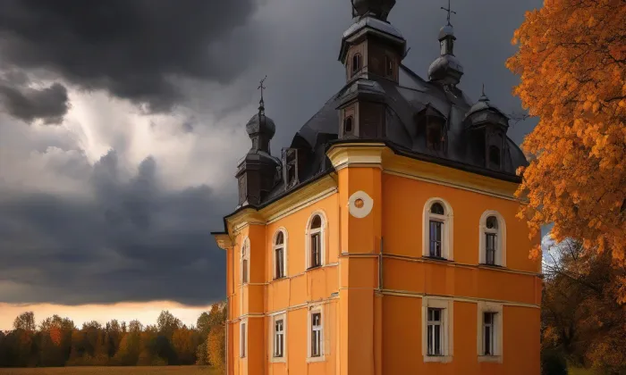 Kostel Panny Marie Pomocné (Bruntál) – autumn