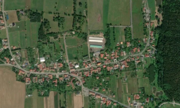 Kostel Panny Marie Sedmibolestné (Šubířov) – letecký pohled
