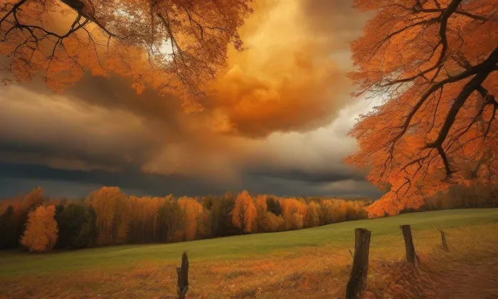 kostel Povýšení svatého Kříže (Údlice) – autumn