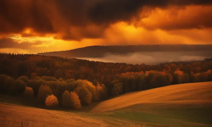 Kostel Povýšení svatého Kříže (Chuchelna) – autumn