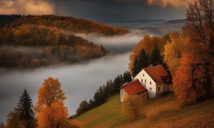 Kostel Povýšení svatého Kříže (Dubicko) – autumn