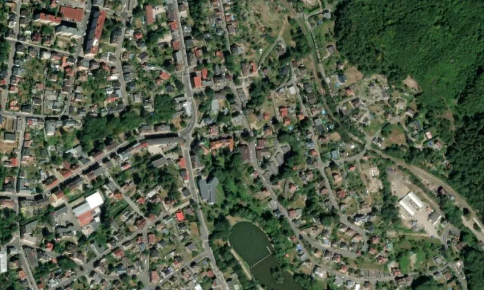 Kostel Povýšení svatého Kříže (Jablonec nad Nisou) – letecký pohled