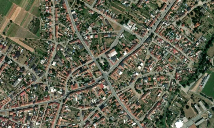 Kostel Povýšení svatého Kříže (Lanžhot) – letecký pohled