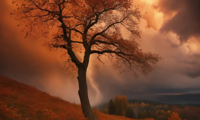 Kostel Povýšení svatého Kříže (Lobeč) – autumn