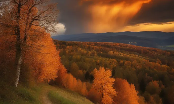 Kostel Povýšení svatého Kříže (Ostružno) – autumn