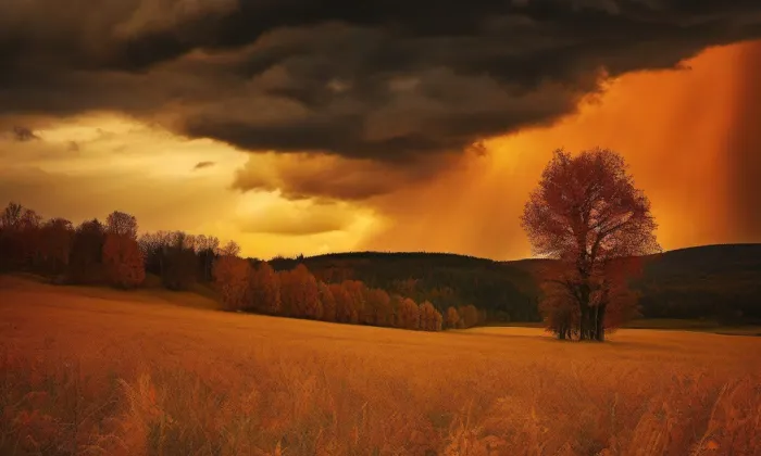 kostel Povýšení svatého Kříže (Třebosice) – autumn