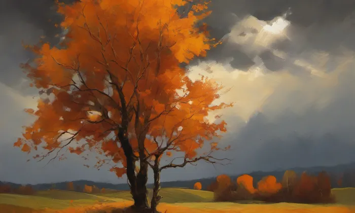 kostel Povýšení svatého Kříže v Černovicích – autumn