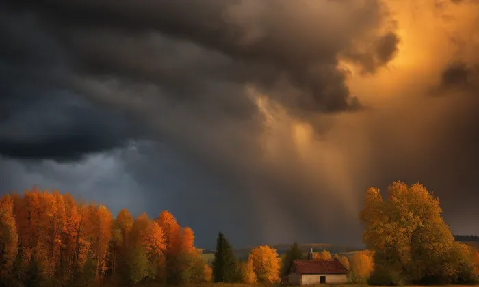kostel Stětí svatého Jana Křtitele (Cvrčovice) – autumn