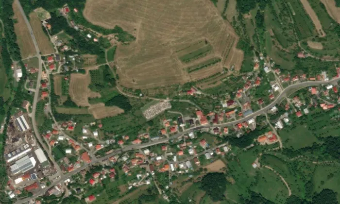 kostel sv. Jana Nepomuckého (Všemina) – letecký pohled