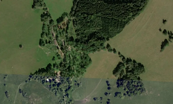 kostel sv. Jiří (Nemanice) – letecký pohled