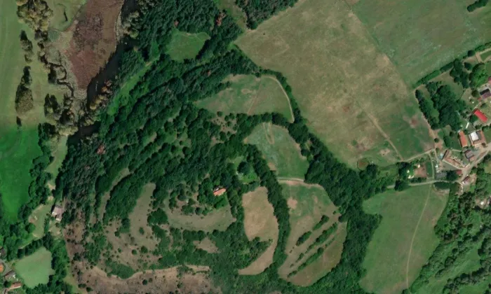 kostel sv. Vavřince – letecký pohled