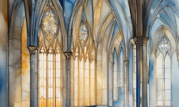 Kostel svaté Alžběty Durynské (Praha) – akvarel
