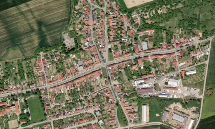 kostel svaté Anny (Žarošice) – letecký pohled