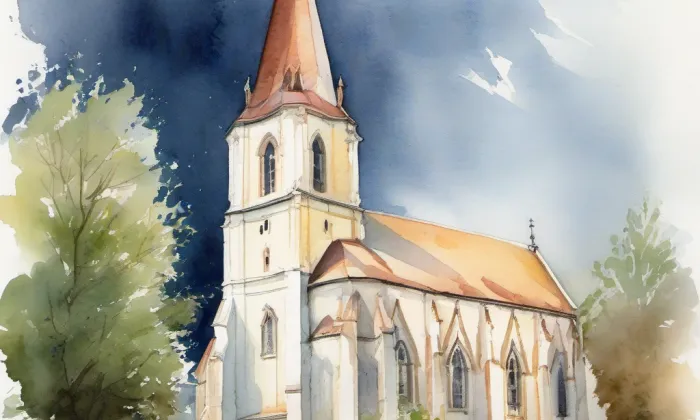 kostel svaté Anny (Žarošice) – akvarel
