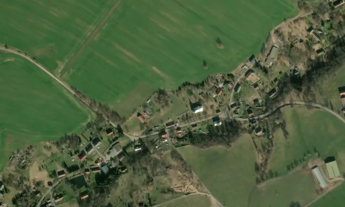 Kostel svaté Anny (Andělka) – letecký pohled