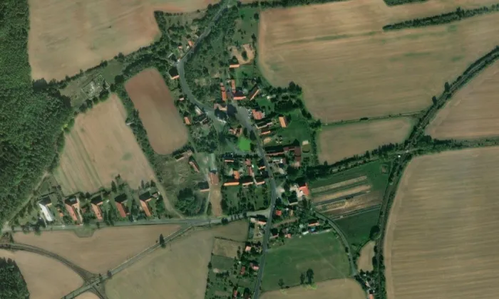 Kostel svaté Anny (Blatno) – letecký pohled