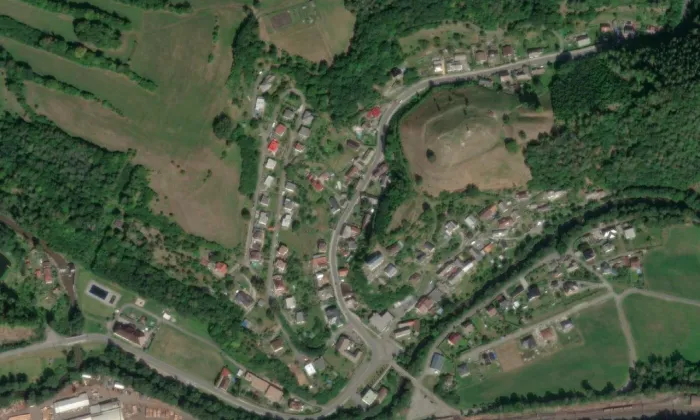 Kostel svaté Anny (Hoštejn) – letecký pohled