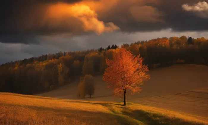 Kostel svaté Anny (Jeřmanice) – autumn
