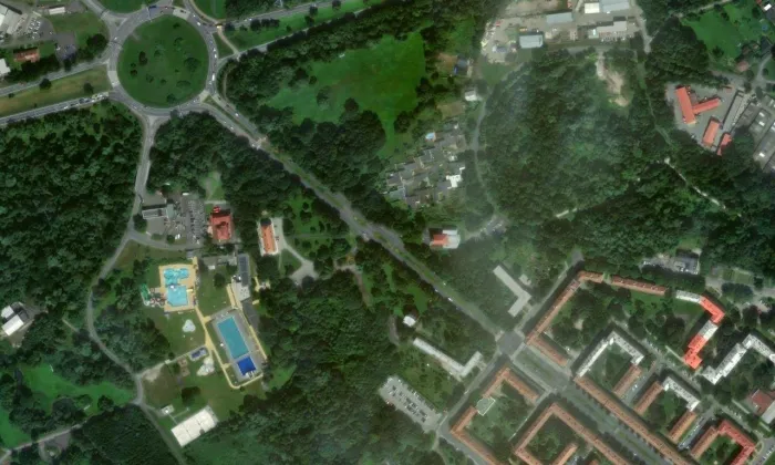 Kostel svaté Anny (Město) – letecký pohled