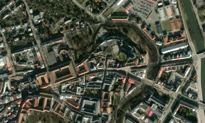 Kostel svaté Anny (Olomouc) – letecký pohled