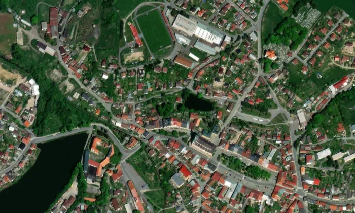 Kostel svaté Anny (Polná) – letecký pohled