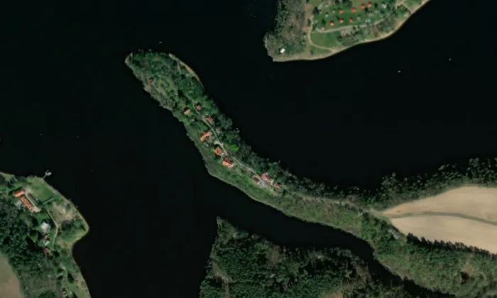 Kostel svaté Anny (Svatá Anna) – letecký pohled